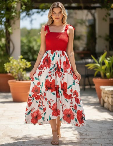 Maxivestido top crepe floreado